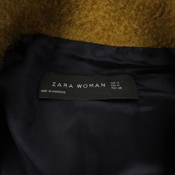 NEW Zara Wool Mohair Cape Coat Draped Poncho Jacket Camel Minimal French Girl - Picture 2 of 8